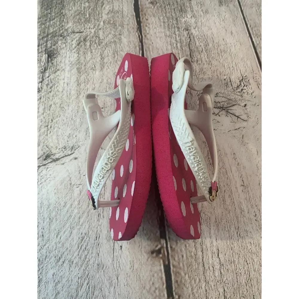 HAVAIANAS Girl’s Minnie Mouse Flip Flop Sandals / Size: 8C EUR 25-26